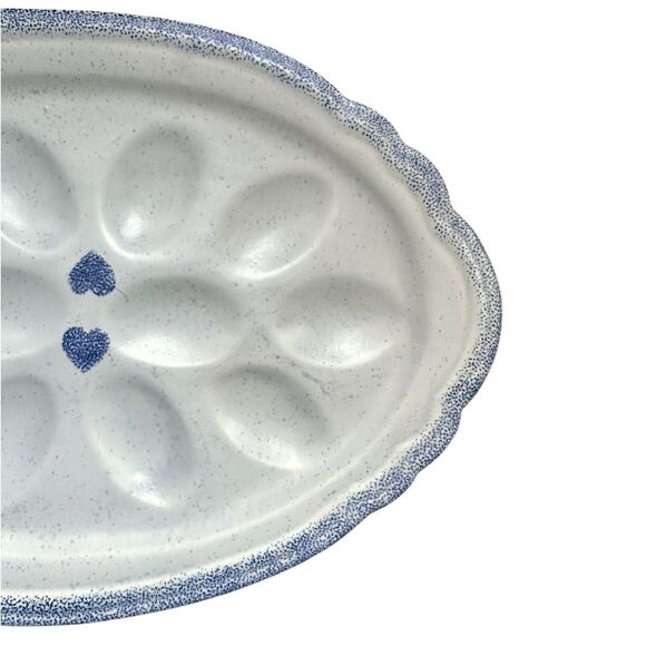 Vintage Pfaltzgraff Deviled Egg Plate  Classic Stoneware Serving Dish- 12-1/2” - Picture 3 of 6
